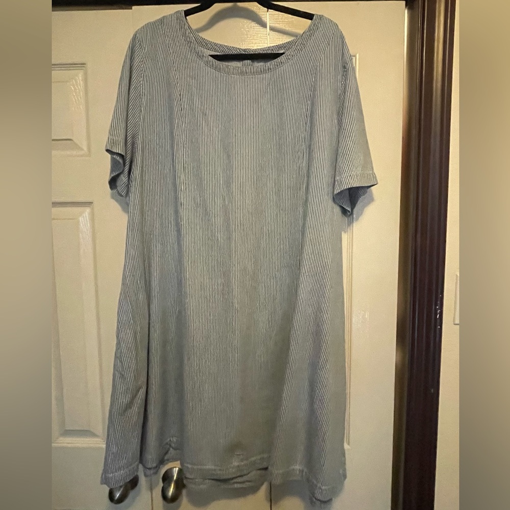Striped Caslon 2x chambray dress